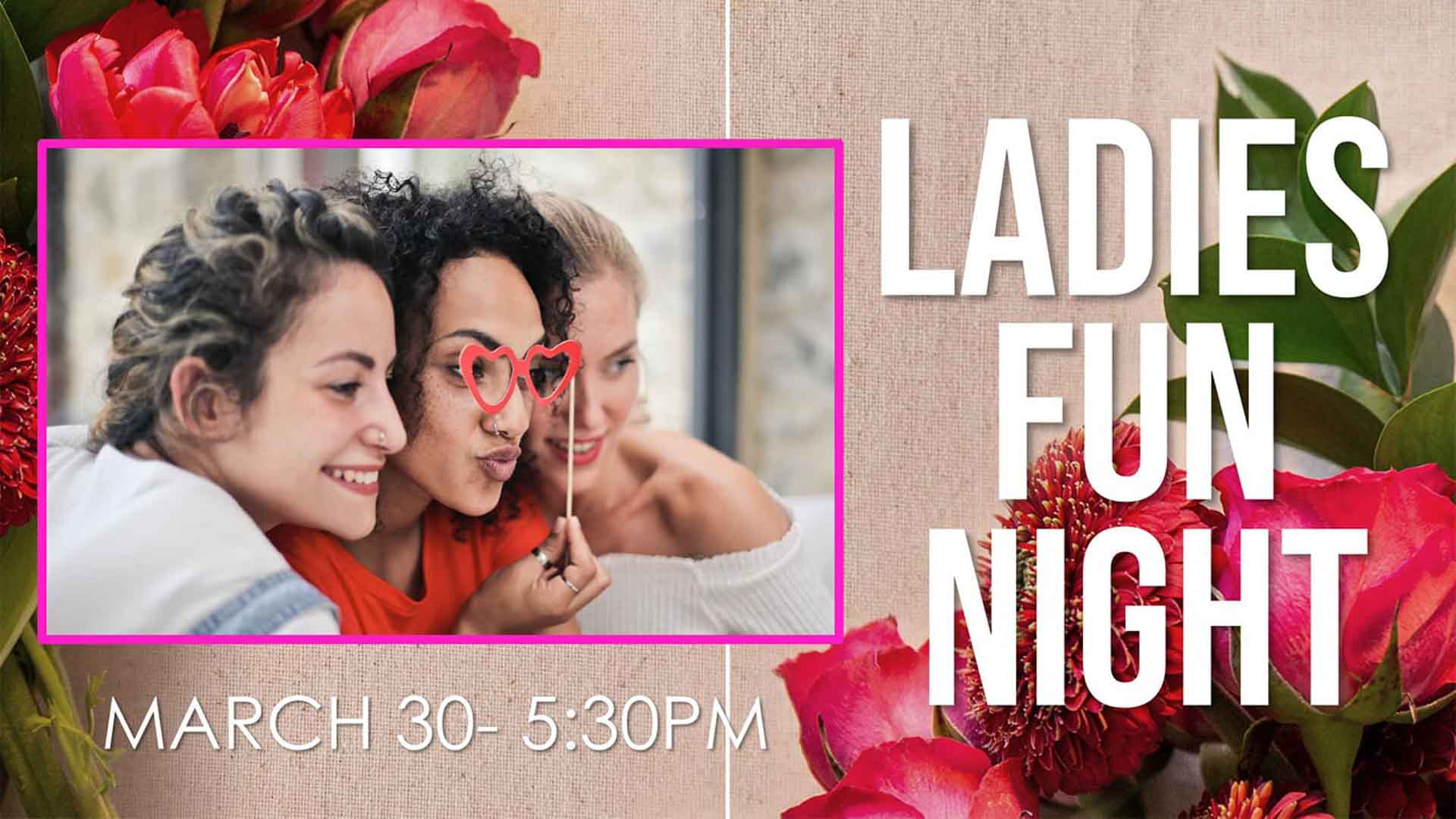 Ladies Fun Night Event Flyer New and Living Way